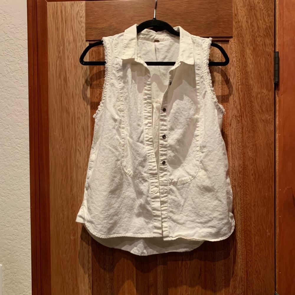 Free People white vest shirt